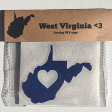 Load image into Gallery viewer, West Virginia <3 Vinyl Decal - Loving West Virginia (LovingWV)