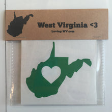 Load image into Gallery viewer, West Virginia <3 Vinyl Decal - Loving West Virginia (LovingWV)