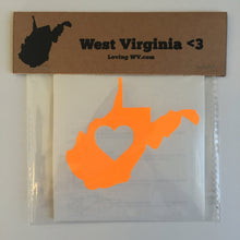 Load image into Gallery viewer, West Virginia <3 Vinyl Decal - Loving West Virginia (LovingWV)