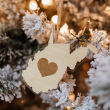 Load image into Gallery viewer, Heart West Virginia Ornament
