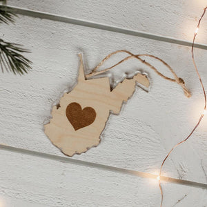 Heart West Virginia Ornament