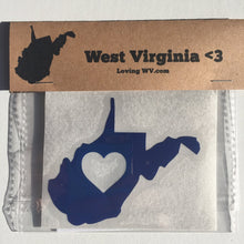 Load image into Gallery viewer, West Virginia &lt;3 Vinyl Decal - Loving West Virginia (LovingWV)