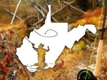 Load image into Gallery viewer, Fly Fishing Decal - Loving West Virginia (LovingWV)