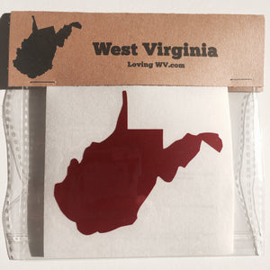 West Virginia State Vinyl Decal - Loving West Virginia (LovingWV)