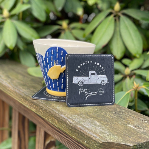 Country Roads Truck Leather Coaster (2 Pack)