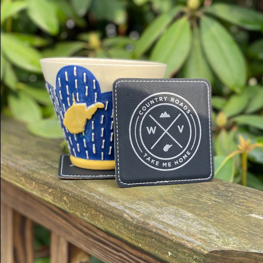 WV Seal Leather Coaster (2 Pack)