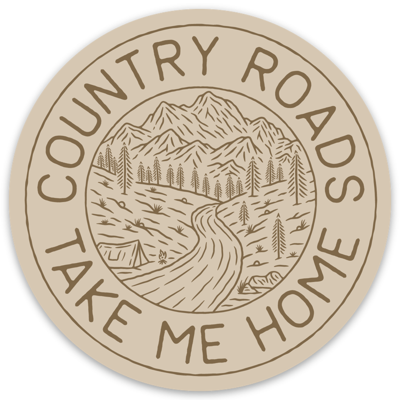 Simple Country Roads - Sticker