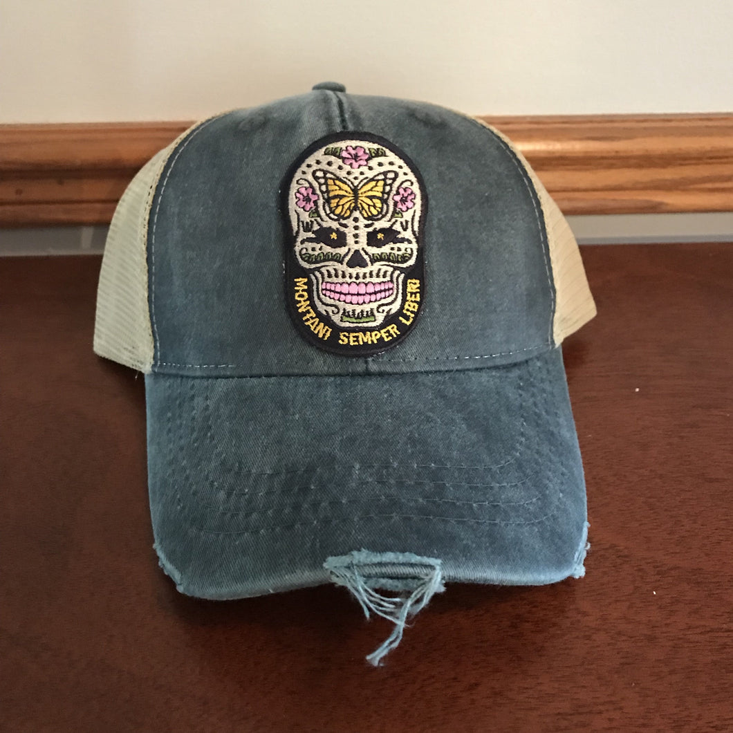 Sugar Skull Patch Hat - Loving West Virginia (LovingWV)