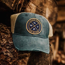 Load image into Gallery viewer, Distressed WV Patch Trucker Hat - Loving West Virginia (LovingWV)