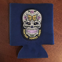 Load image into Gallery viewer, Sugar skull patch can cooler - Loving West Virginia (LovingWV)