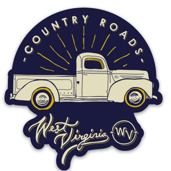 Country Roads Truck - Magnet - Loving West Virginia (LovingWV)